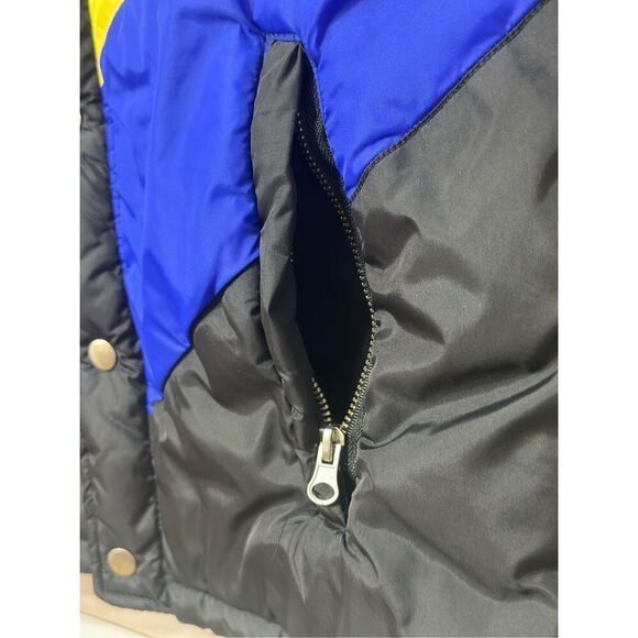 Vintage Ace Herringbone Tri Striped Puffer Vest Women's Large - Picture 2 of 9